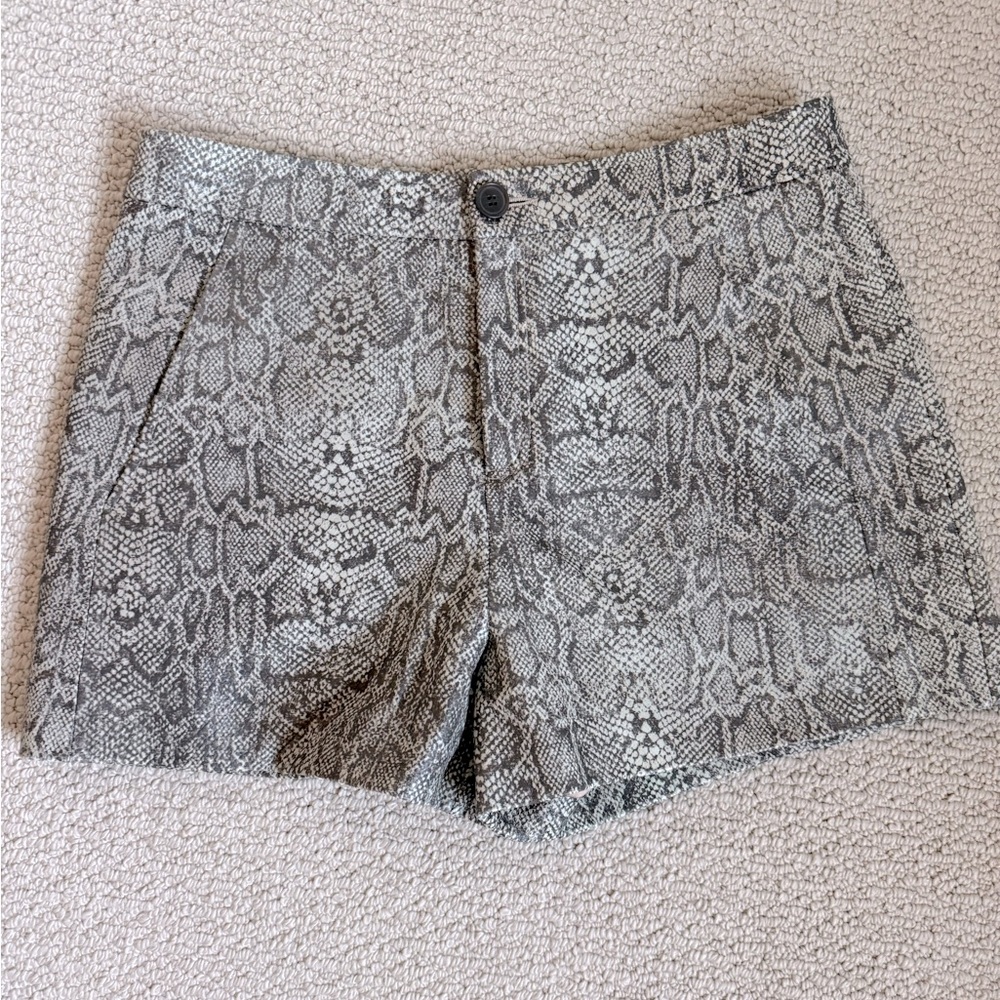 Abreal snake print leather shorts